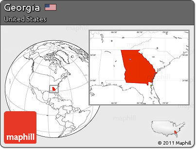 Blank Location Map of Georgia
