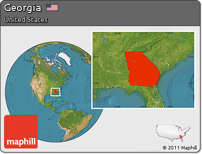 Satellite Location Map of Georgia