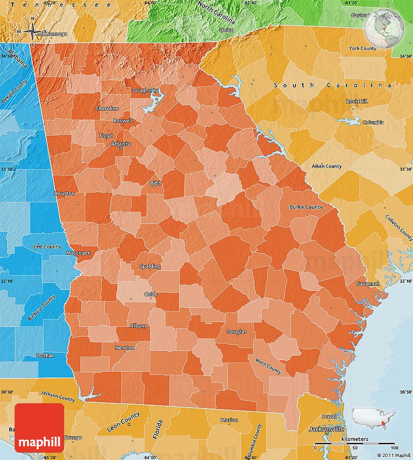 Political Shades Map of