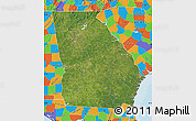 Satellite Map of Georgia, political outside