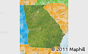 Satellite Map of Georgia, political shades outside