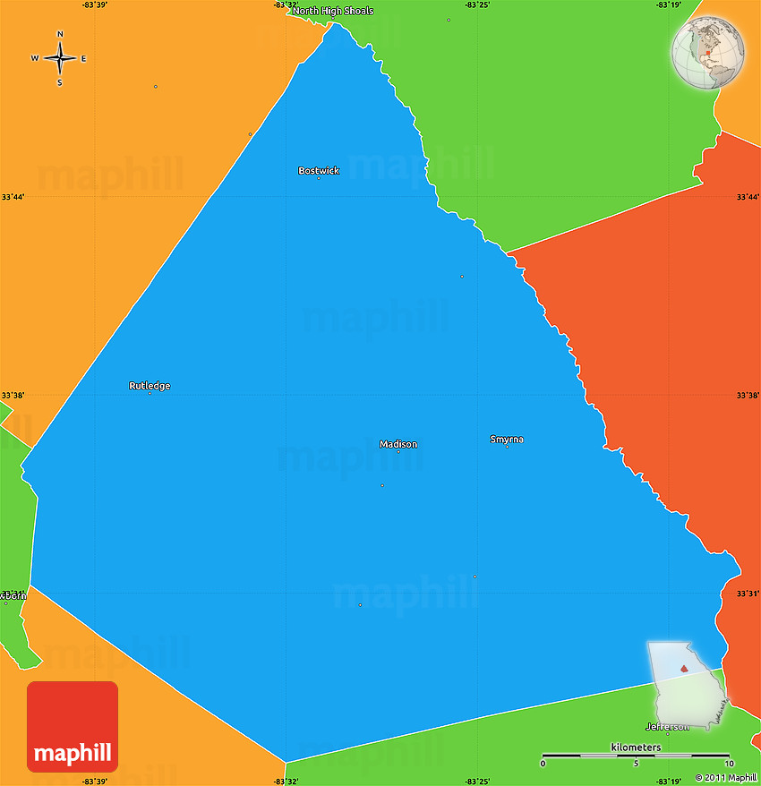 political simple map of morgan county