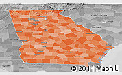 Political Shades Panoramic Map of Georgia, desaturated