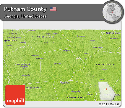 Physical 3D Map of Putnam County
