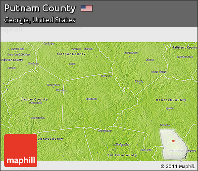 Physical 3D Map of Putnam County
