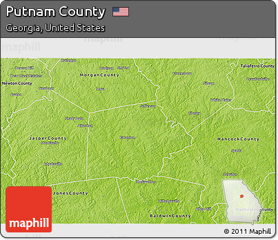 Physical 3D Map of Putnam County
