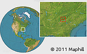 Satellite Location Map of Rabun County
