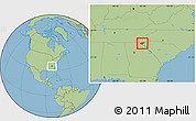 Savanna Style Location Map of Rabun County