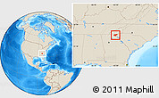 Shaded Relief Location Map of Rabun County
