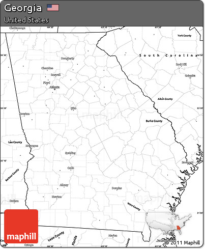 Blank Simple Map of Georgia