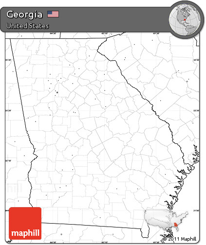 Blank Simple Map of Georgia, no labels