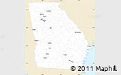 Classic Style Simple Map of Georgia, single color outside