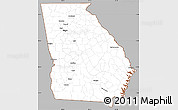 Gray Simple Map of Georgia, cropped outside