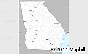 Gray Simple Map of Georgia, single color outside