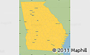 Savanna Style Simple Map of Georgia, single color outside