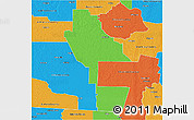 Political 3D Map of Ware County
