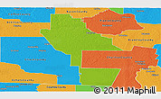 Physical Panoramic Map of Ware County, political outside