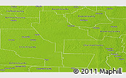 Physical Panoramic Map of Ware County