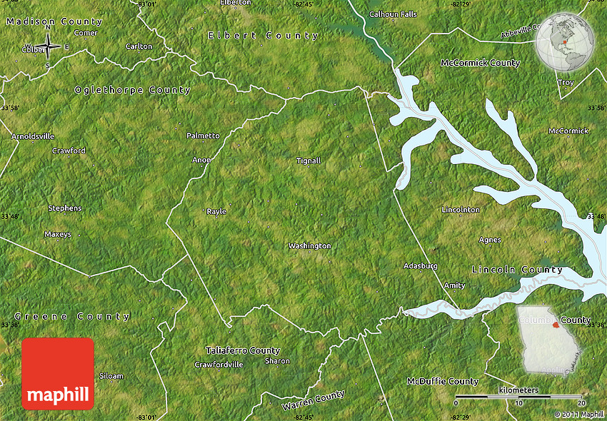 Satellite Map of Wilkes County