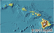 Physical 3D Map of Hawaii, satellite outside