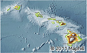 Physical 3D Map of Hawaii, semi-desaturated