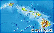 Physical 3D Map of Hawaii, single color outside