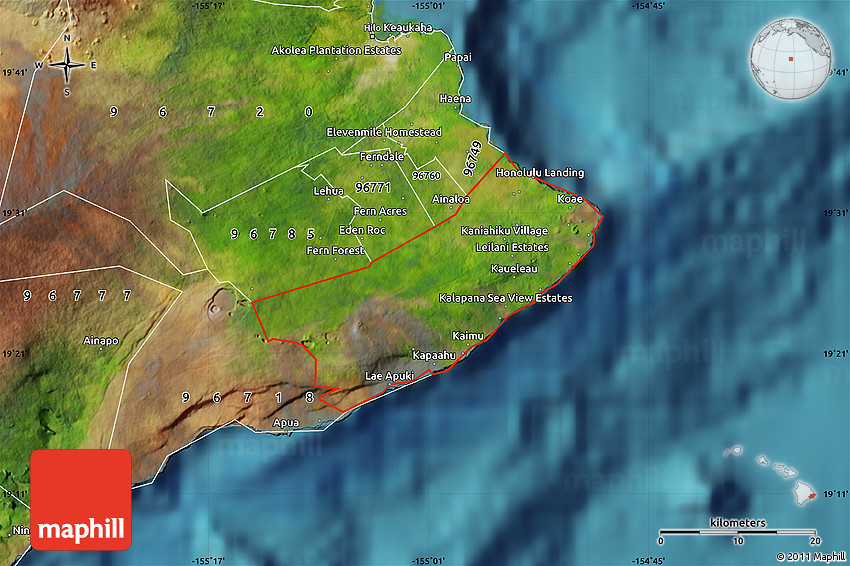 Satellite Map of ZIP Code 96778