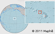 Gray Location Map of ZIP code 96815, hill shading