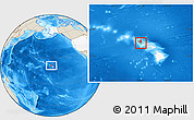 Shaded Relief Location Map of ZIP code 96815, highlighted country, highlighted county