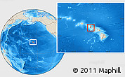 Shaded Relief Location Map of ZIP code 96815, highlighted county