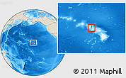 Shaded Relief Location Map of ZIP code 96815, highlighted state