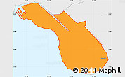 Political Simple Map of ZIP code 96815, single color outside, borders and labels