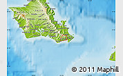 Physical Map of ZIP code 96821