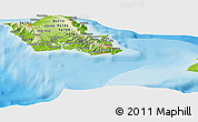 Physical Panoramic Map of ZIP code 96821