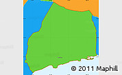 Political Simple Map of ZIP code 96821