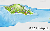 Physical Panoramic Map of ZIP code 96822