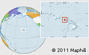 Political Location Map of Honolulu County, highlighted country