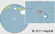 Savanna Style Location Map of Honolulu County, highlighted country, hill shading
