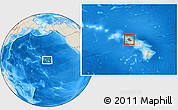 Shaded Relief Location Map of Honolulu County