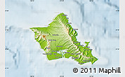 Physical Map of Honolulu County, lighten