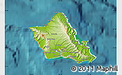 Physical Map of Honolulu County, satellite outside