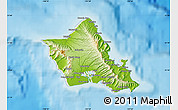 Physical Map of Honolulu County, shaded relief outside
