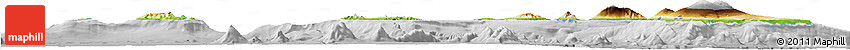 Physical Horizon Map of Hawaii, lighten, desaturated