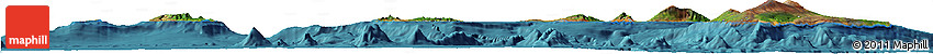 Satellite Horizon Map of Hawaii, single color outside