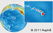 Physical Location Map of Hawaii