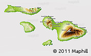 Physical 3D Map of Maui County, cropped outside