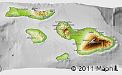 Physical 3D Map of Maui County, desaturated