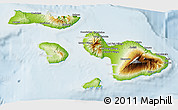 Physical 3D Map of Maui County, lighten