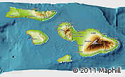 Physical 3D Map of Maui County, satellite outside
