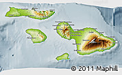 Physical 3D Map of Maui County, semi-desaturated